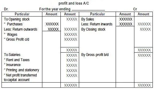 Income Statement or Profit and Loss Account - Meaning, Format and ...